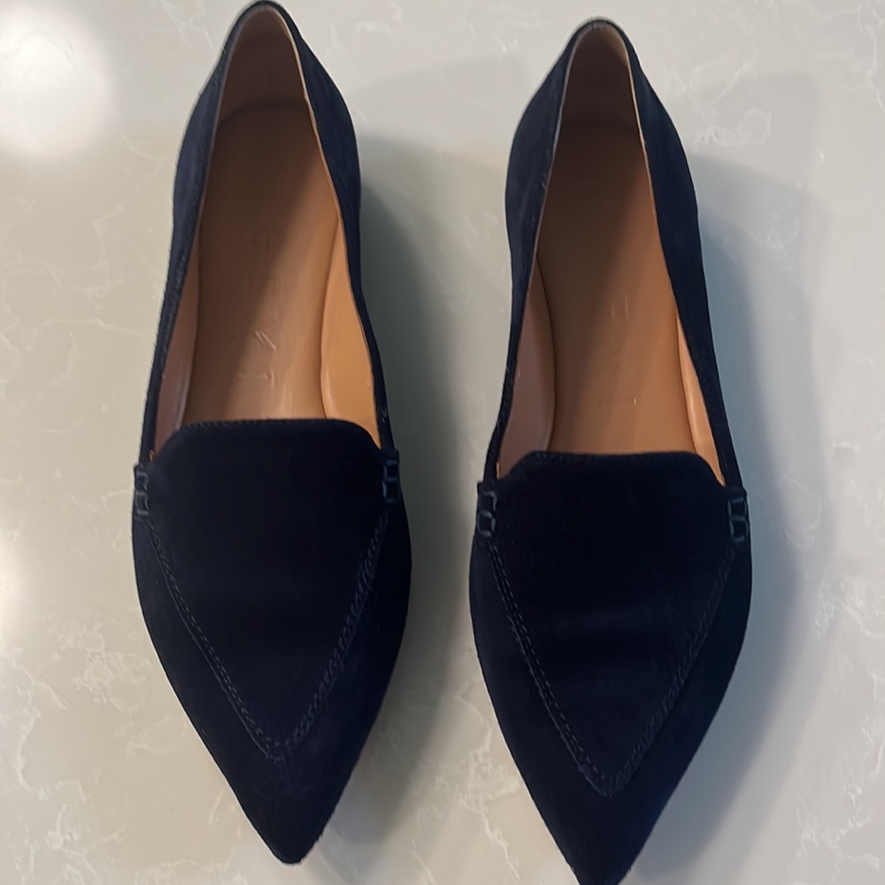 M Gemi Gia flat in navy suede 38.5/8